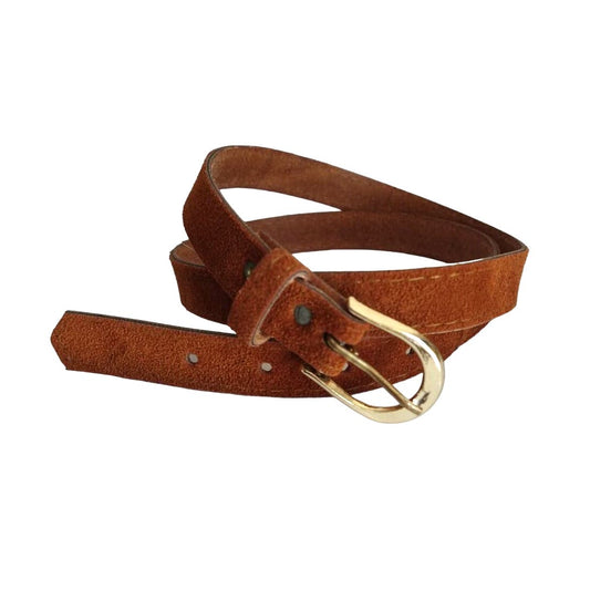 Vintage Thin Brown Suede Belt size 6 8 S M