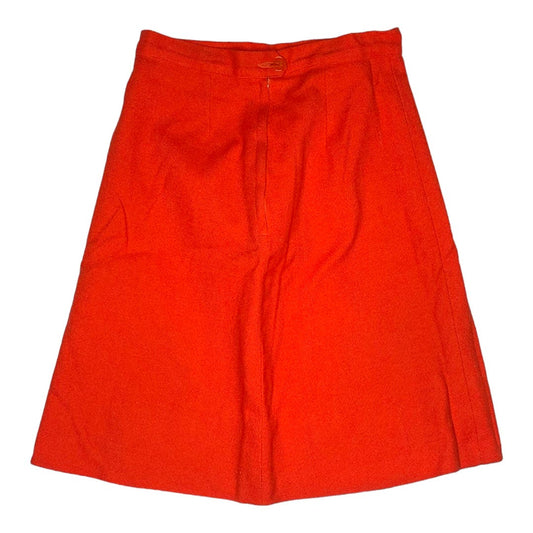 70's Vintage High Waisted Orange A-line Skirt Girls size 6