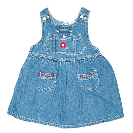 Vintage Denim Overall Dress with Pockets Toddler size 3T