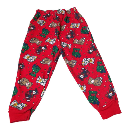 Vintage Red Christmas Joggers with Teddy Bears size 2T Toddler