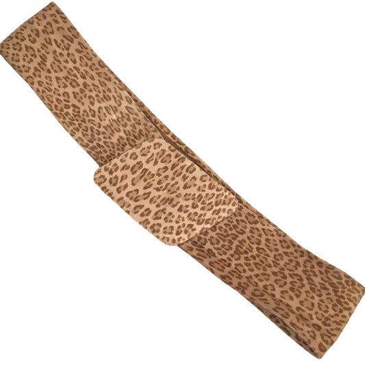 Vintage Pinup Leopard Print Suede Belt Size XS